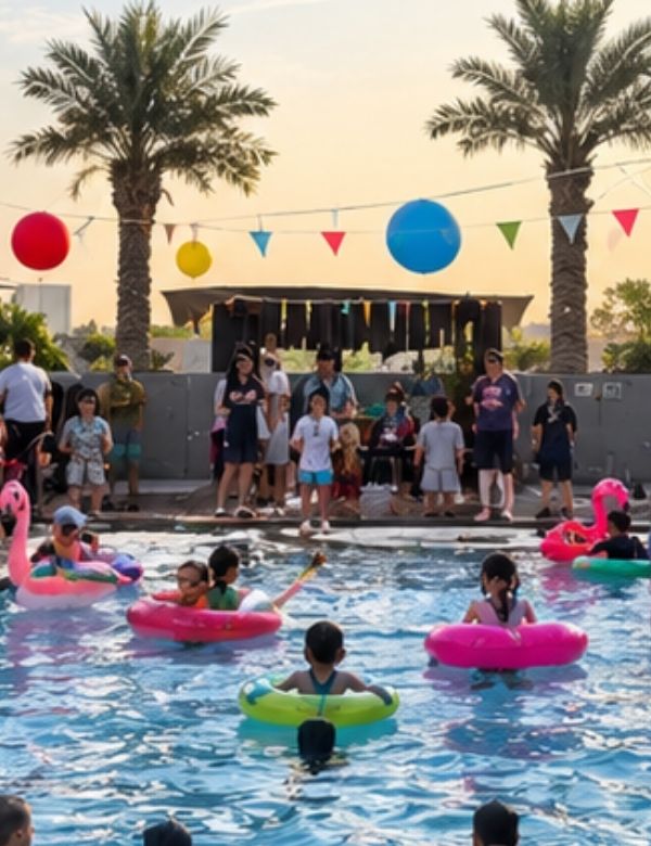 sunset pool party dubai uae
