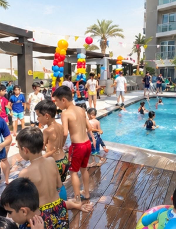 sunset pool party dubai