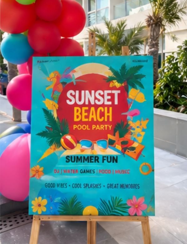 sunset pool party in dubai uae