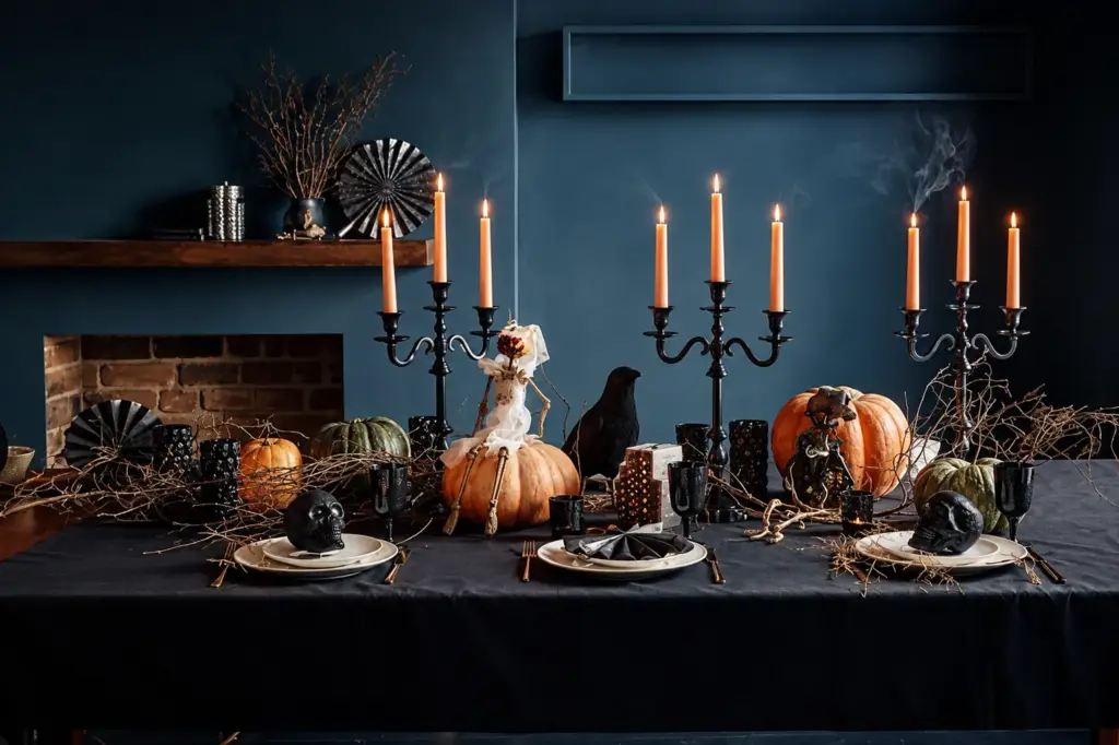Gothic Halloween Candlelit Feast Table