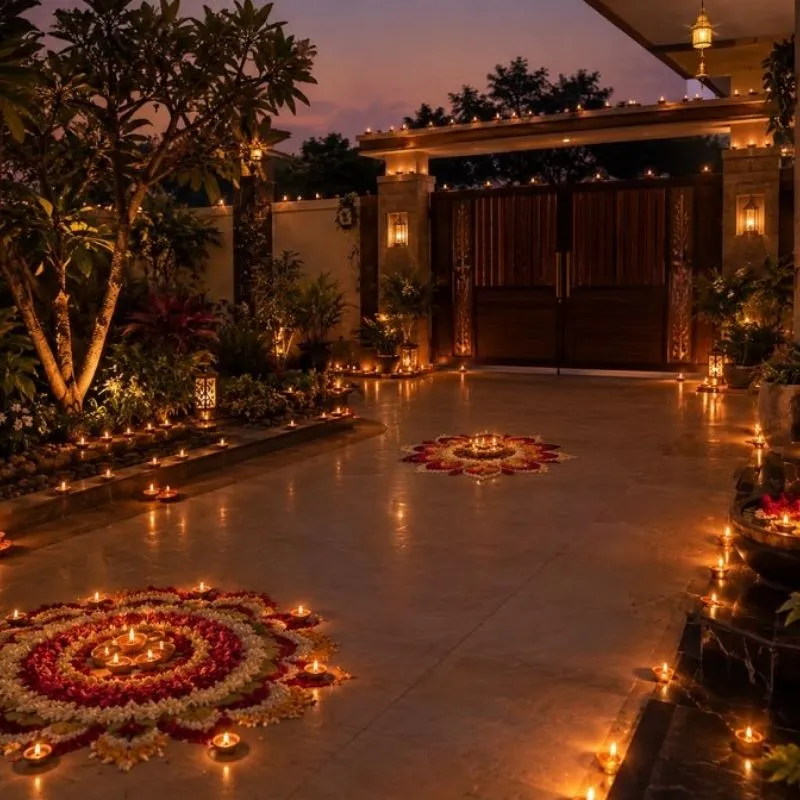 Outdoor Diwali Celebration Decor Dubai